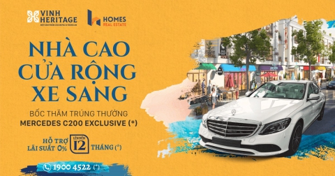 Mua nhà đẹp, trúng xe Mercedes C200 Exclusive tại Vinh Heritage